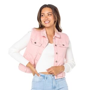 Celebrity pink Shirpa denim vest